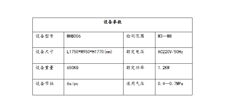 雙通止規(guī)螺紋檢測機設備參數(shù)